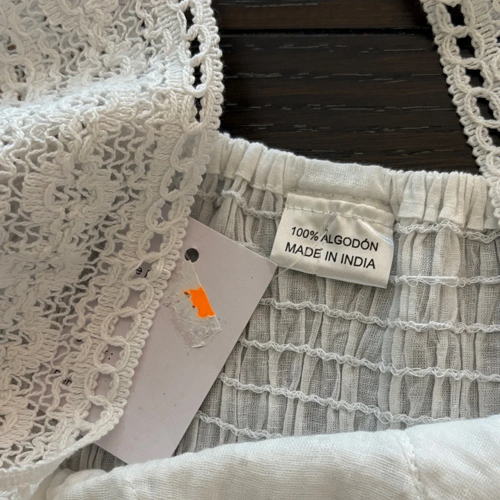 White Eyelet Sleeveless Cotton Sun Dress - Picture 10 of 11